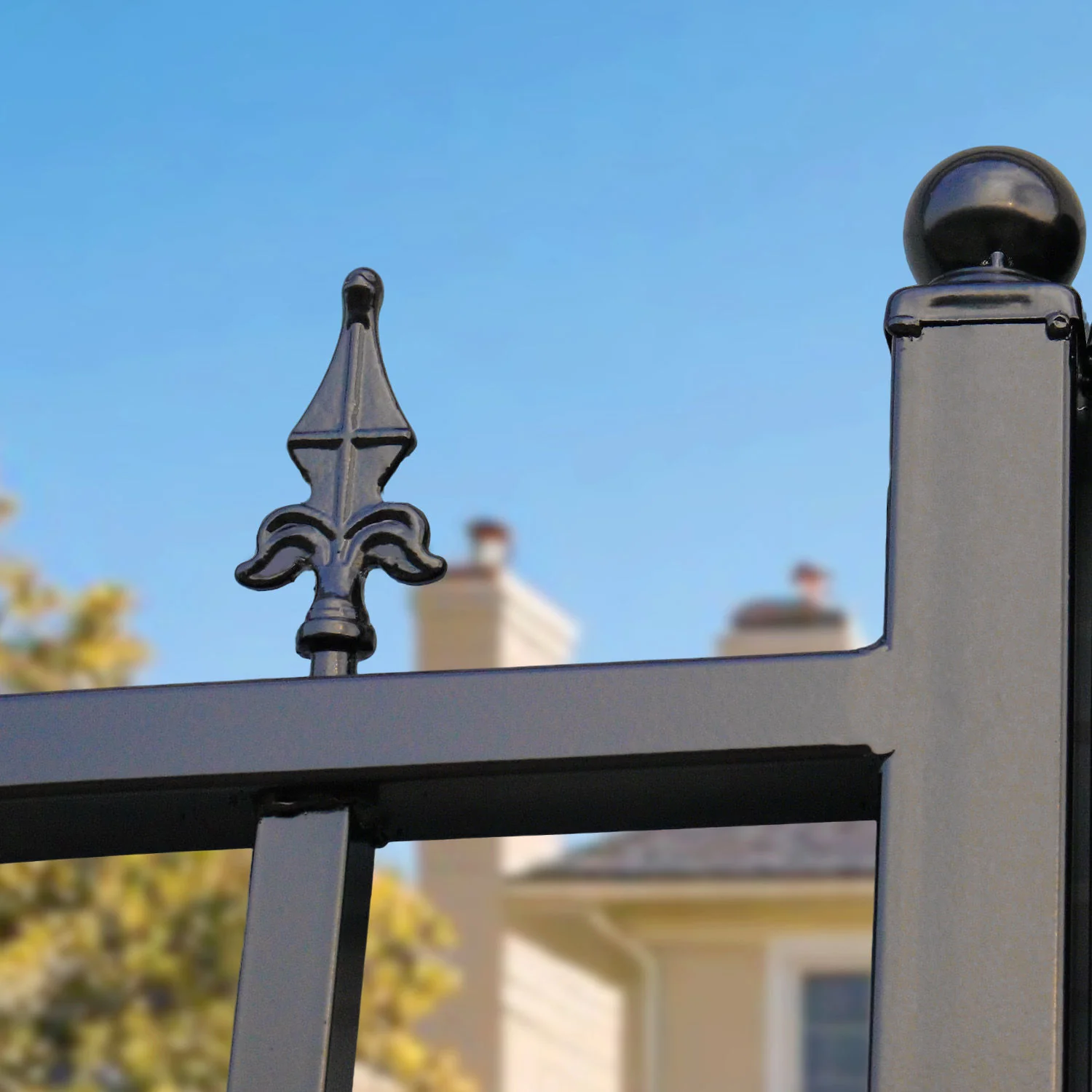 14x8 ft Steel Dual Swing Driveway Gate - Image 15