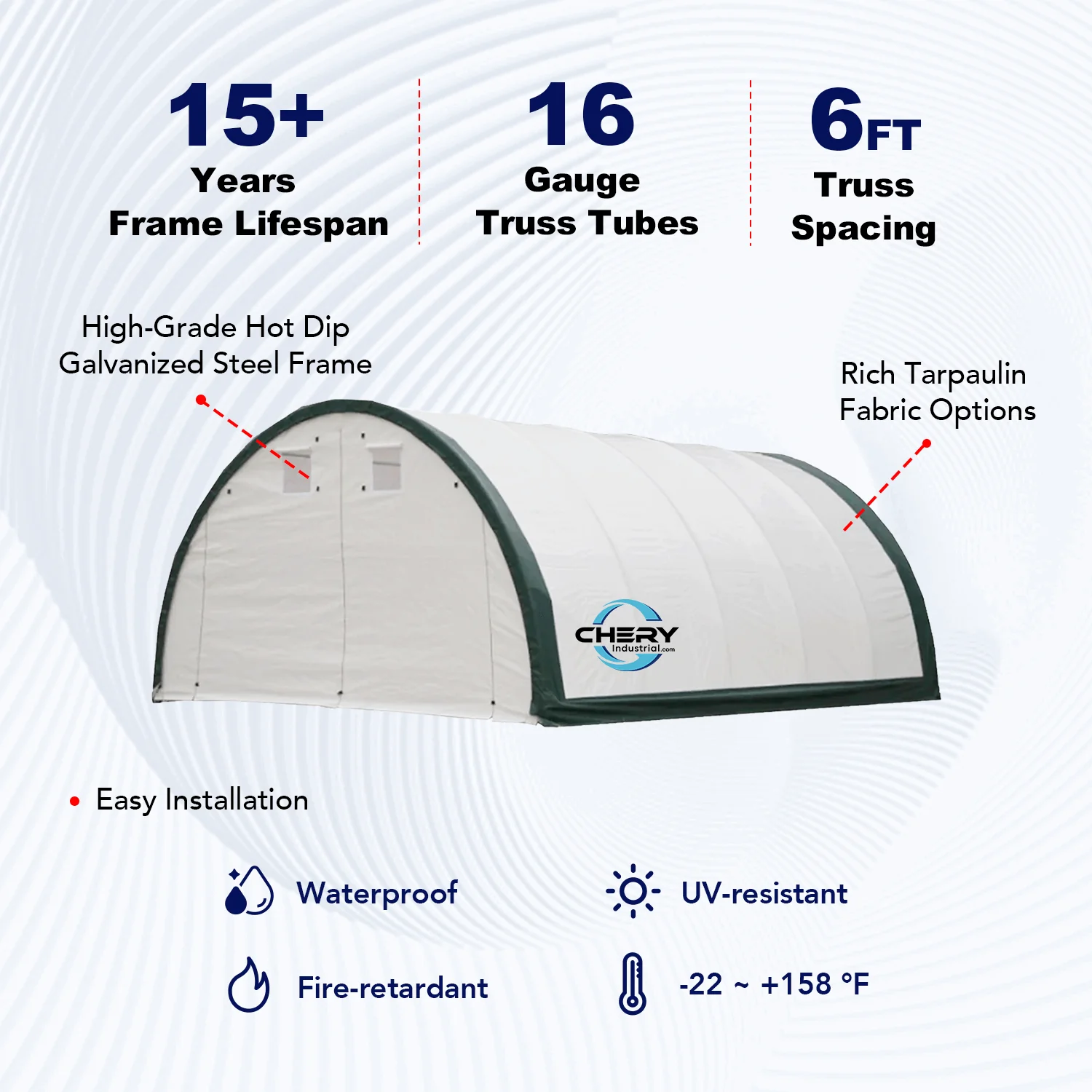 W20'xL30'xH12' Single Truss Arch Storage Shelter - Image 4
