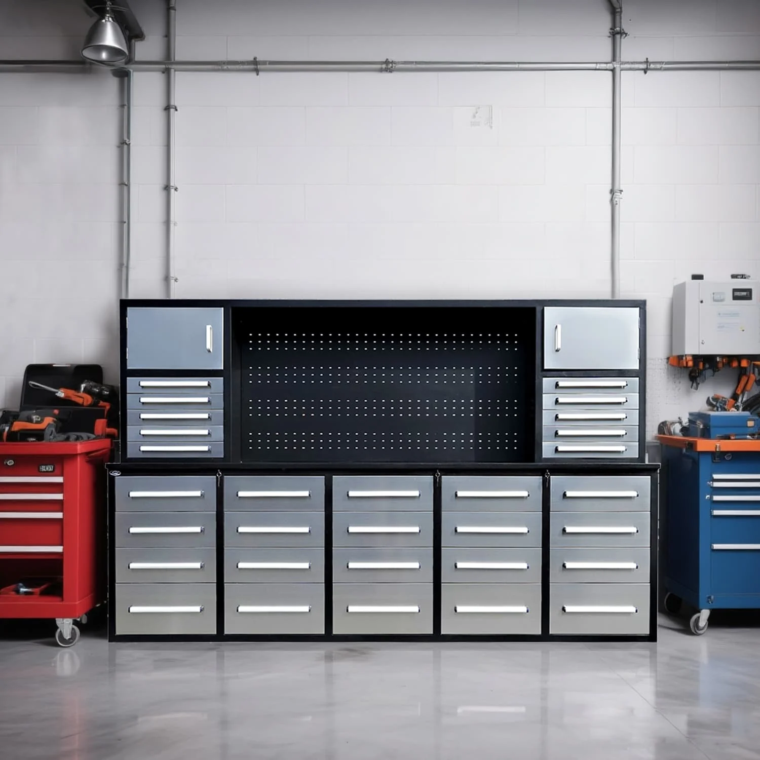 10ft Workbench Cabinet(30 Drawers, 2 Cabinets & 1 Pegboard) - Image 7