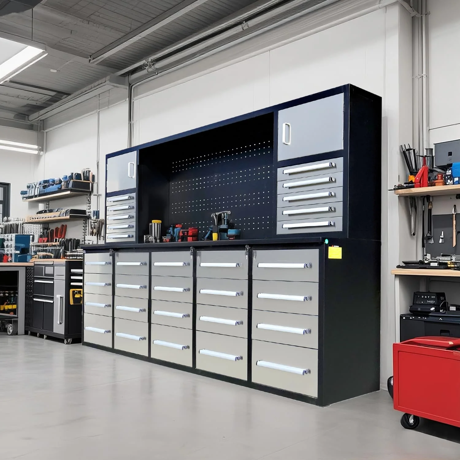 10ft Workbench Cabinet(30 Drawers, 2 Cabinets & 1 Pegboard) - Image 6