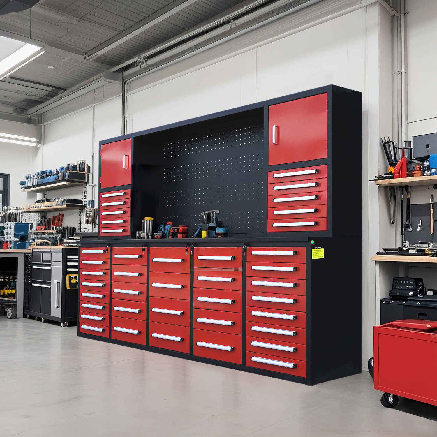 10ft Workbench Cabinet(40 Drawers, 2 Cabinets & 1 Pegboard) - Image 9