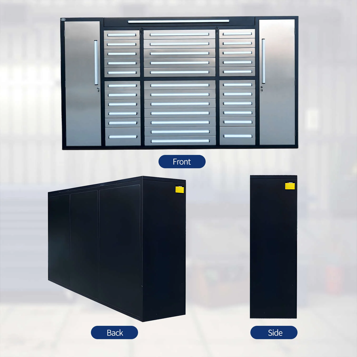 9 ft Garage Storage Cabinet with 34 Drawers & 2 Cabinets - Image 12
