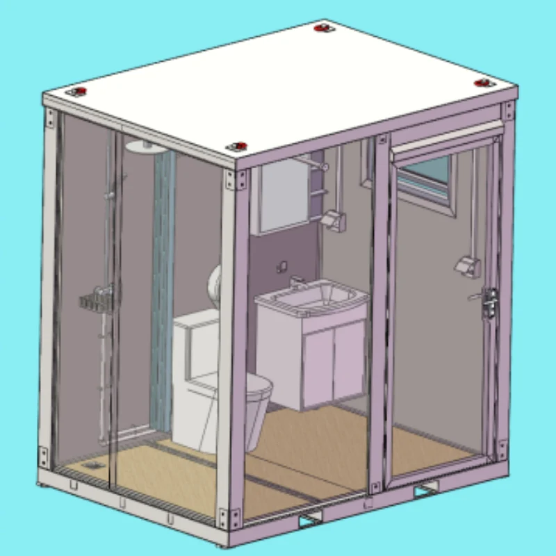 Portable Toilet with Shower Curtain Style - Image 10