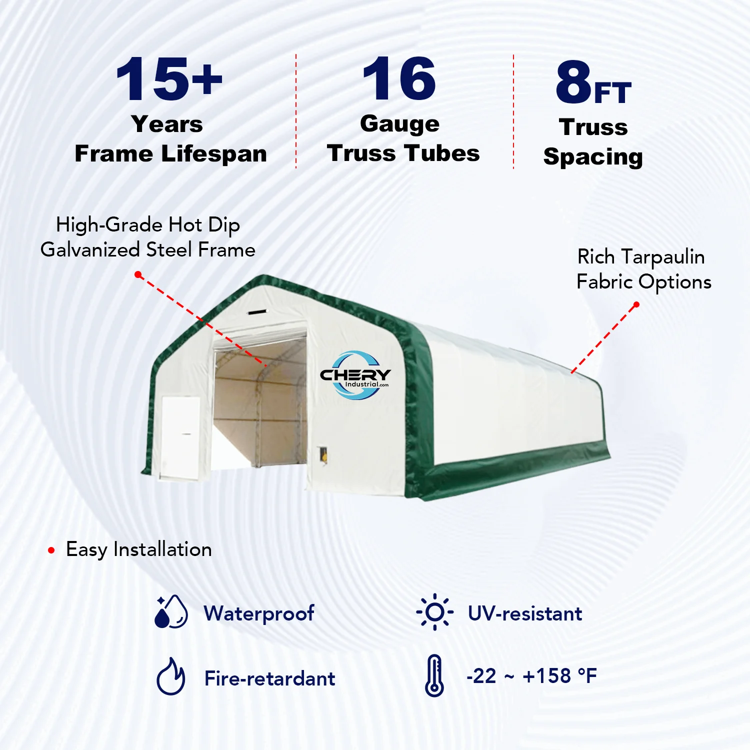 W40'xL64'xH23' Double Truss Storage Shelter - Image 4