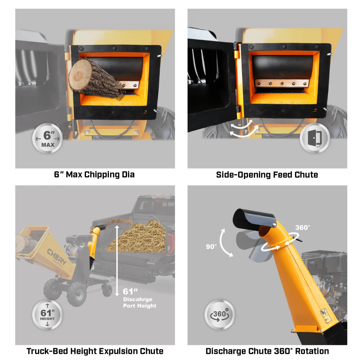 [CLEARANCE] 6" 15HP 420cc Gas Powered Wood Chipper Shredder - Image 5