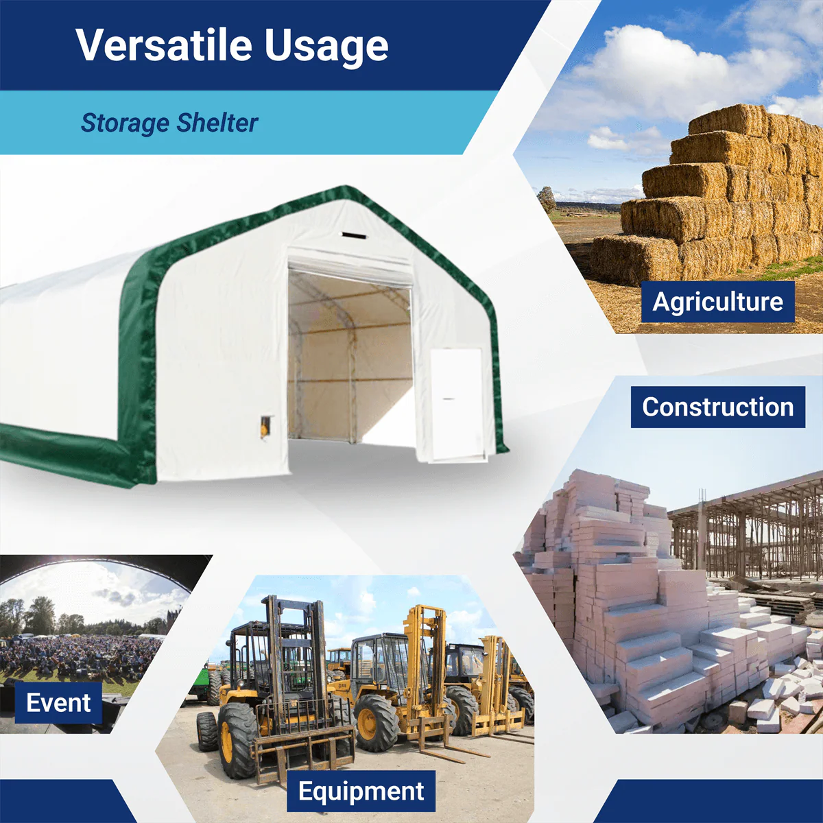 W40'xL64'xH23' Double Truss Storage Shelter - Image 9