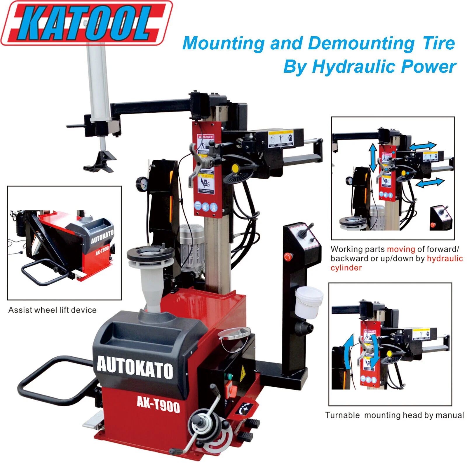 Katool KT-T900 Center Post Tire Changer with Wheel Lift - Image 3