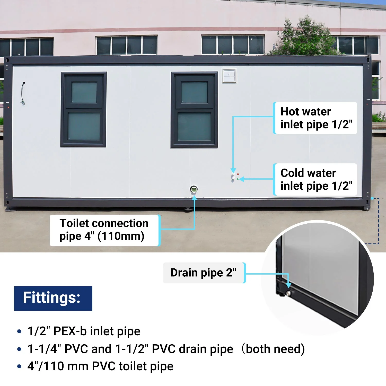 Modern Portable Office 7ft x 20ft with Bedroom - Image 12