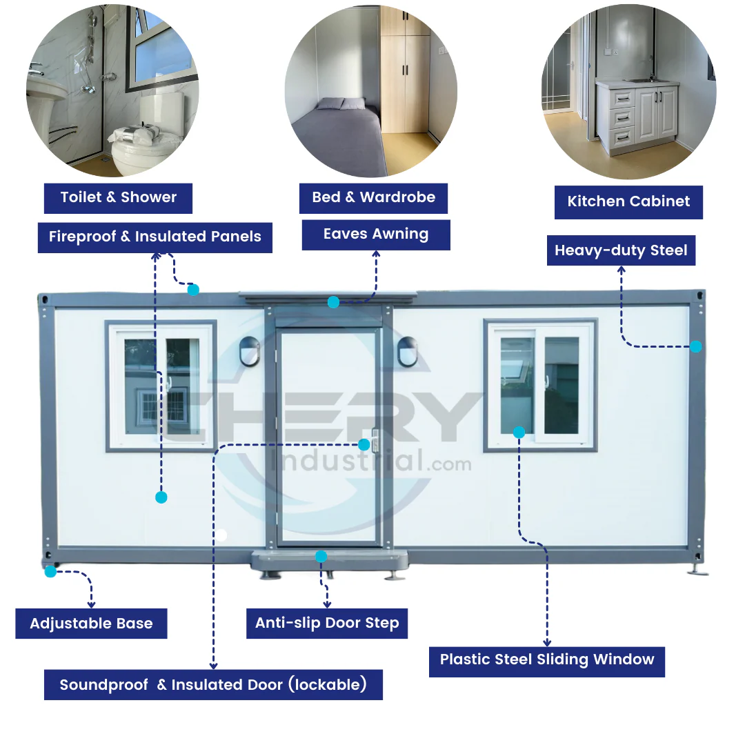 Modern Portable Office 7ft x 20ft with Bedroom - Image 3
