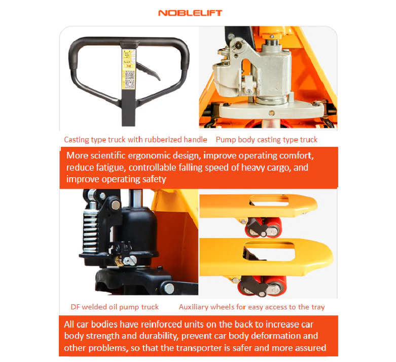 NobleLift Standard Duty Pallet Jack 5500 lbs Capacity 27''x48'' Forks - Image 3