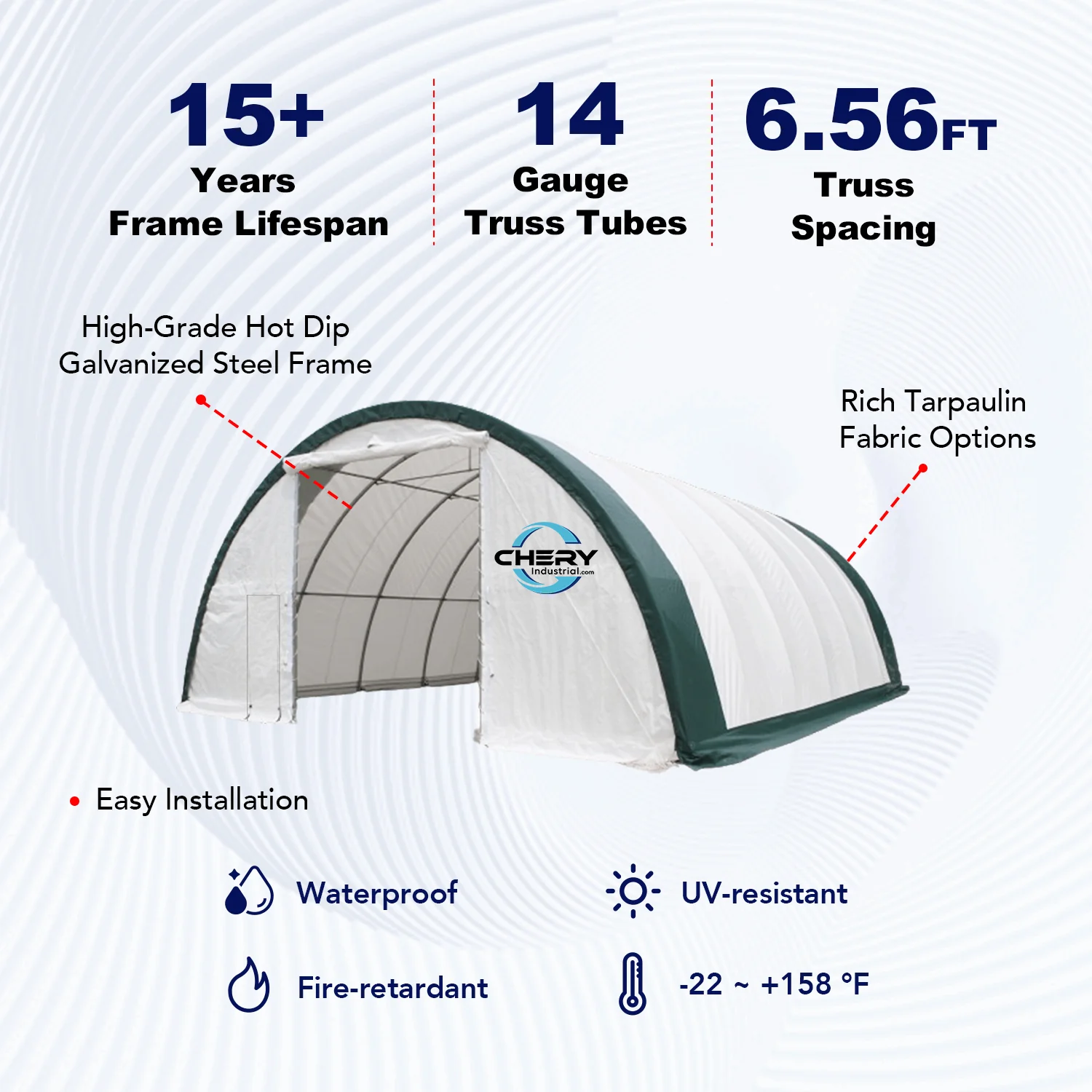 W30'xL40'xH15' Single Truss Arch Storage Shelter - Image 4